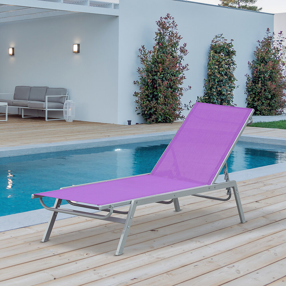Bain de soleil transat chaise longue design contemporain dossier