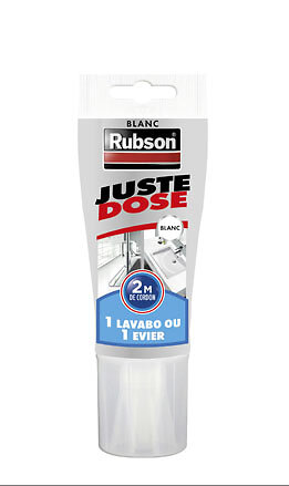 RUBSON - Mastic silicone JUSTE DOSE pour joint sanitaire - blanc tube 50ml - large