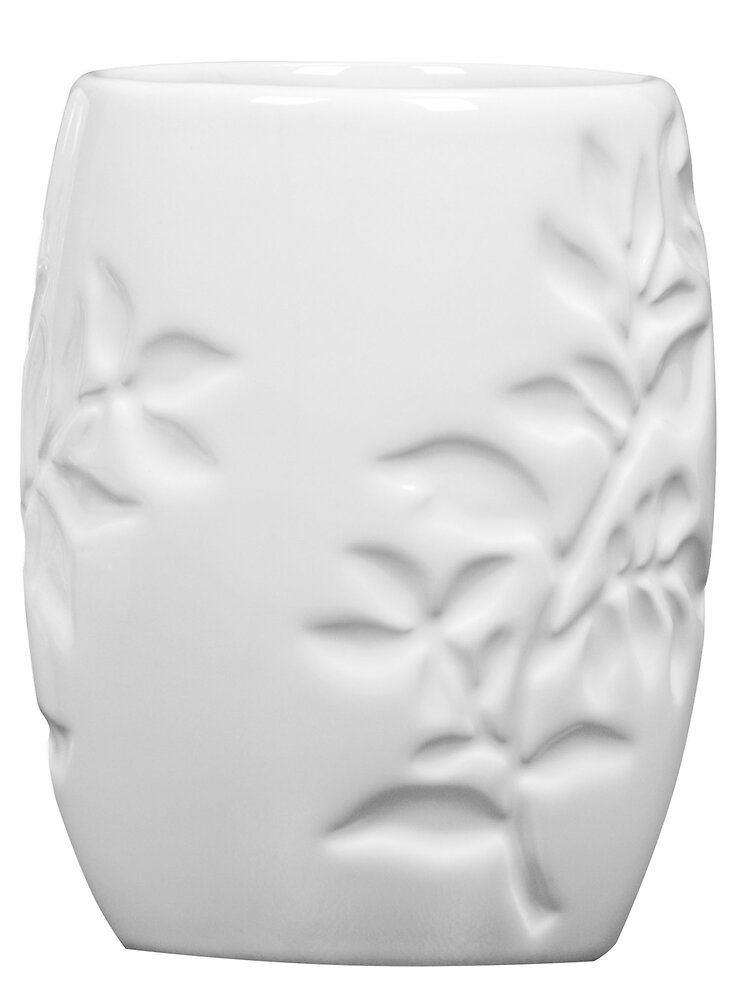 GALEDO - Gobelet Bouquet céramique blanc - large