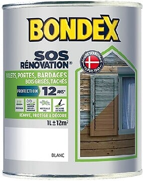 BONDEX Peinture SOS renovation volets bardages - Gris acier - 1L
