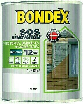 BONDEX Peinture SOS renovation volets bardages - Rouge - 1L