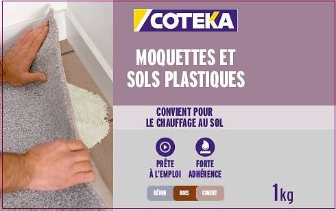 COTEKA - Colle moquette/sols plastique 1kg - large
