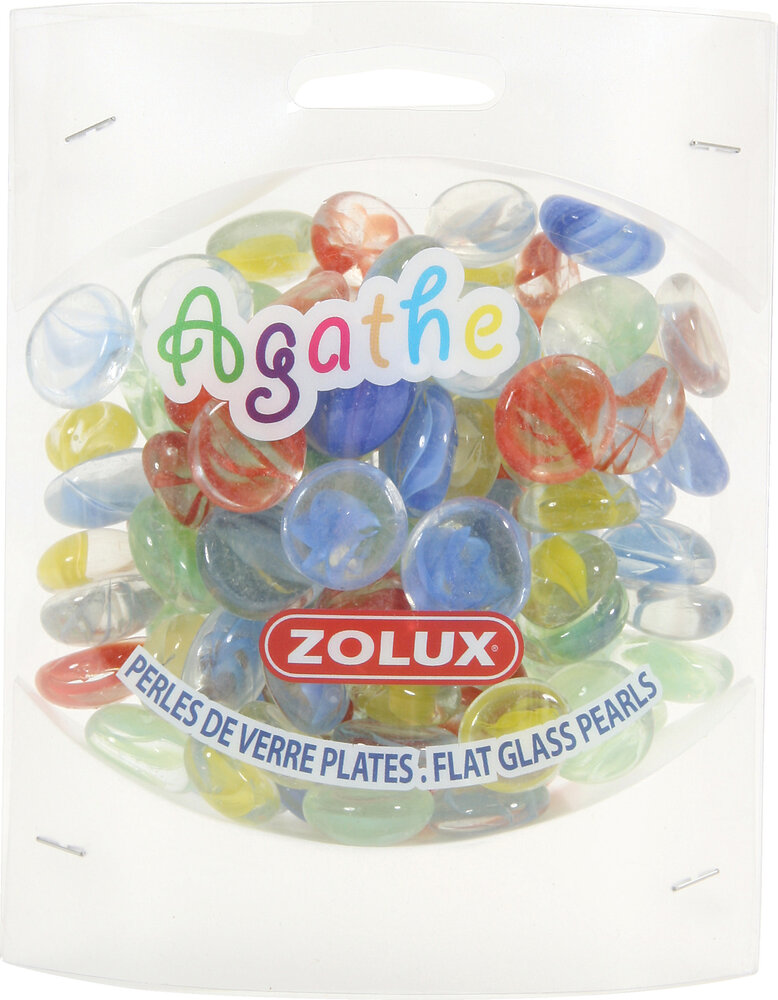 ZOLUX - Perles de verre Agathe plates pour aquarium - large