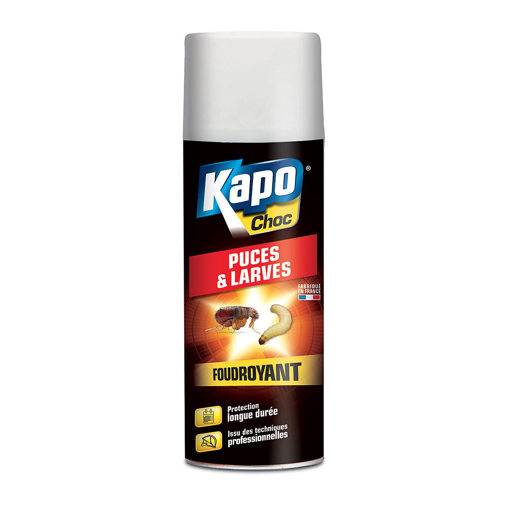 KAPO CHOC - Insecticide foudroyant Puces-Larves Aérosol 400ml - large