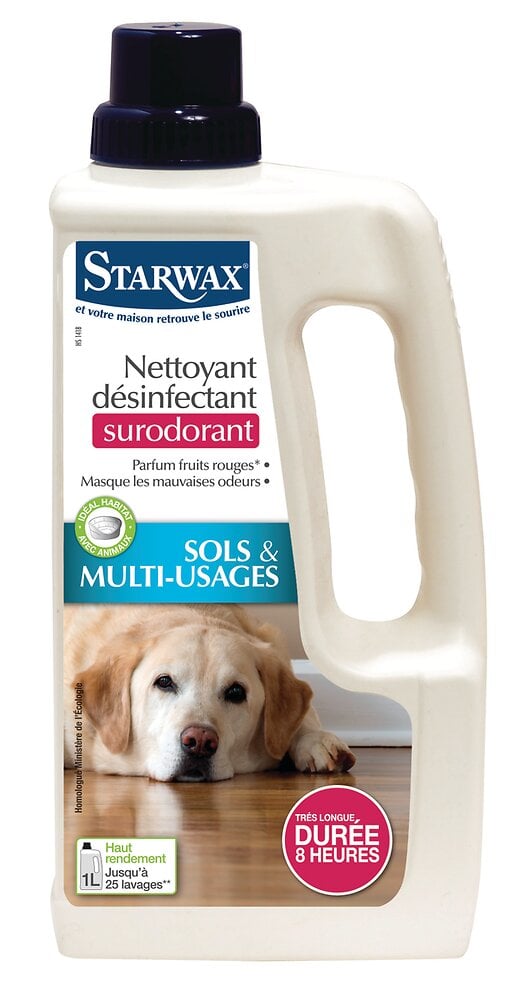 STARWAX - Nettoyant Désinfectant surodorant animal 1l - large
