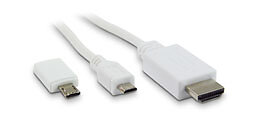 METRONIC - Câble Micro USB MHL micro B mâle-HDMI mâle 1.5m - blanc - large