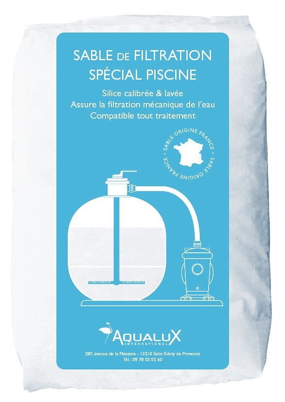 BYAQUALUX - Sable spécial piscine couche filtrante 0,4-1,4mm - sac de 20 KG - large