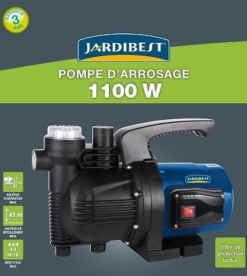 JARDIBEST - Pompe de surface pour arrosage 1100W - large