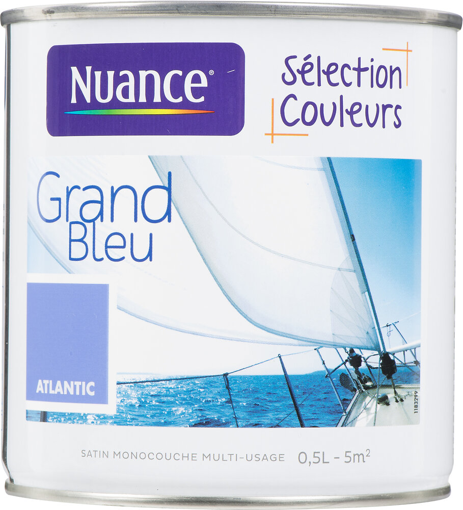 NUANCE - Peinture multi-support intérieur Grand bleu Atlantic 0,5l Satin Nuance - large
