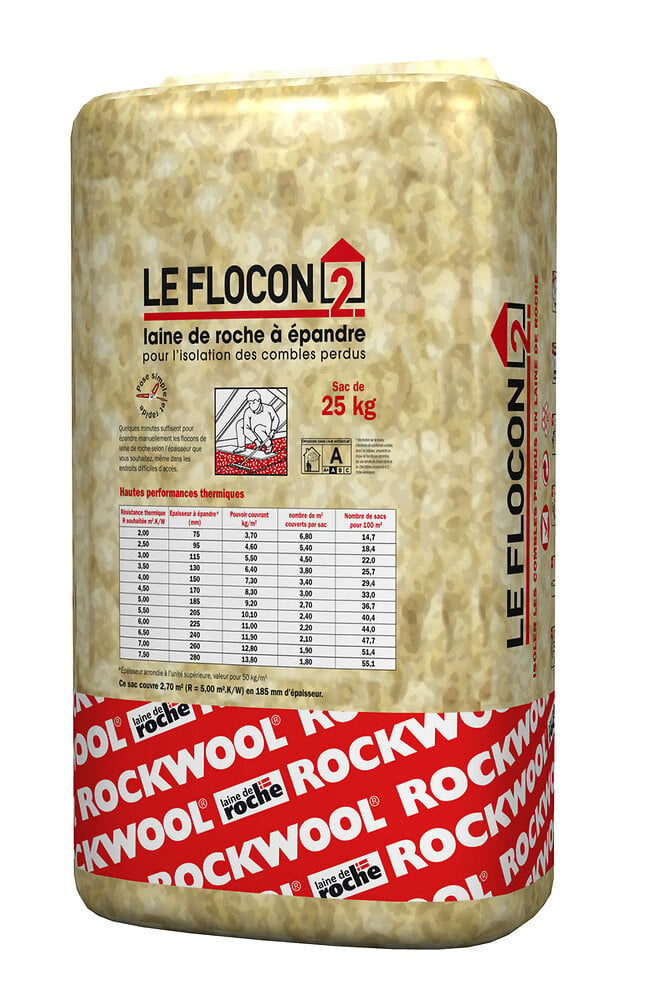 ROCKWOOL - Laine de roche en vrac à epandre - 25kg - large