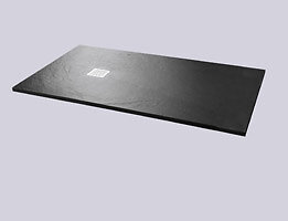 Receveur douche solidstone Bastia - Noir - 80x140x2.7cm - large