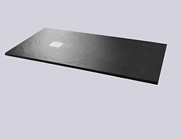 Receveur douche solidstone Bastia - Noir - 80x160x2.7cm - large