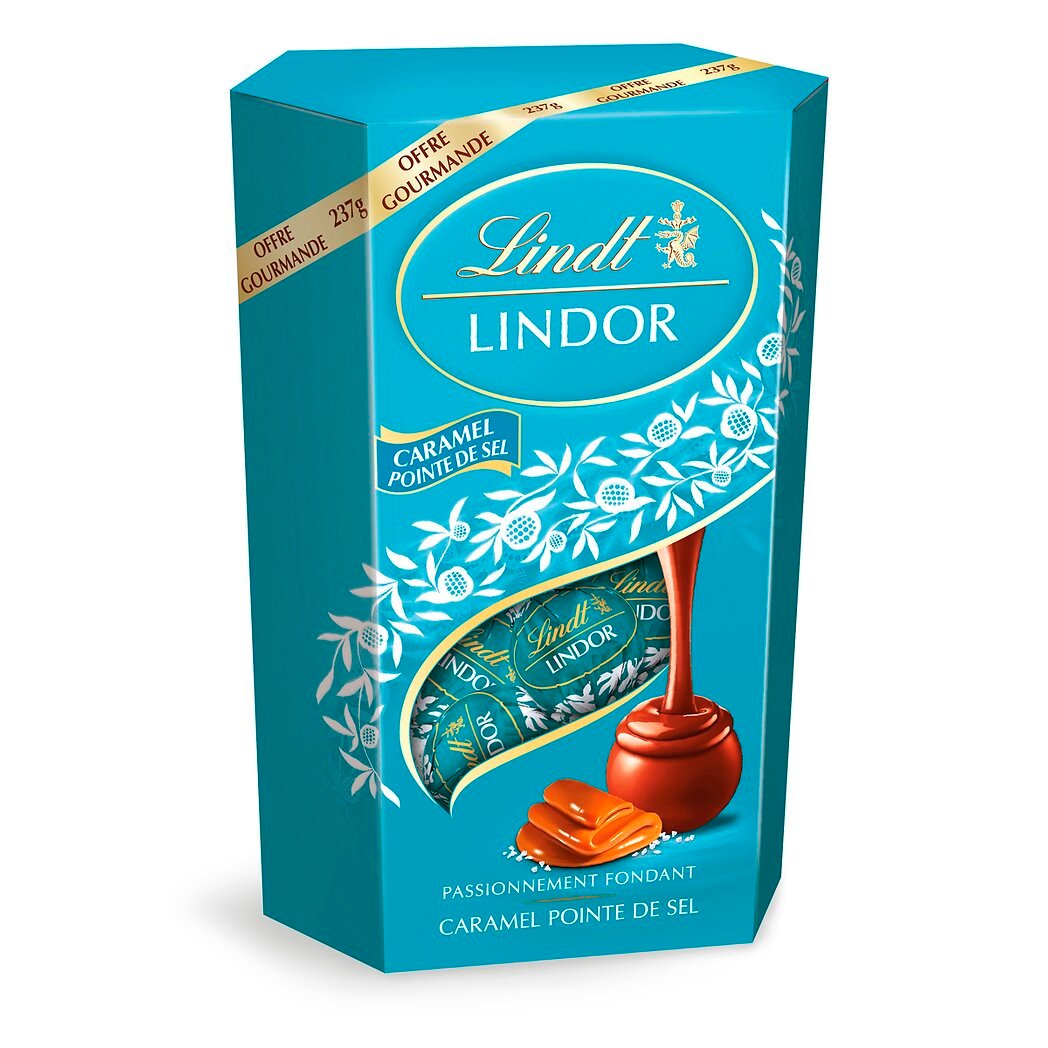 Lindt Lindt Chocolat boule caramel la boite de 237g