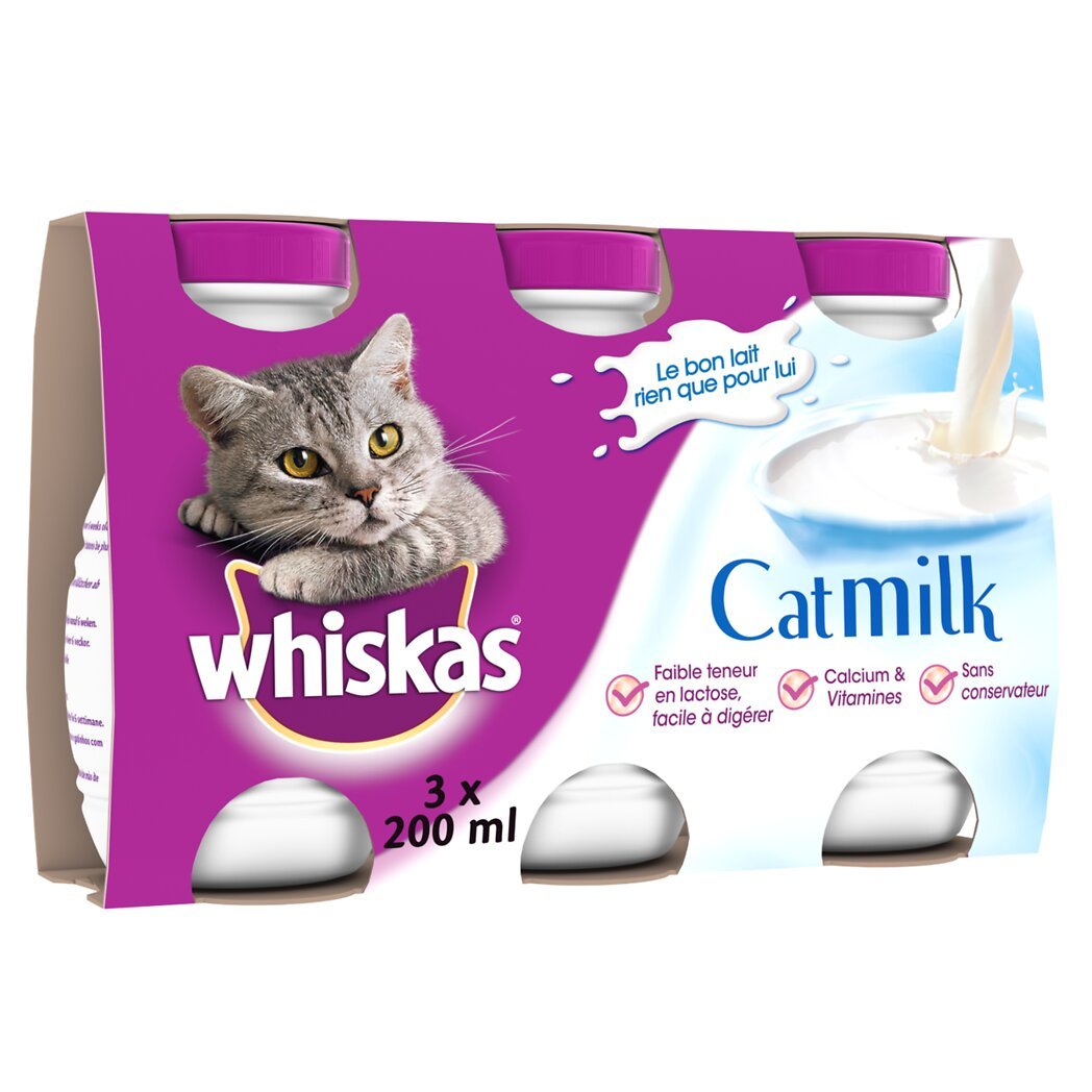 Whiskas Whiskas Catmilk - Lait pour chats les 3 bouteilles de 200ml - 600ml