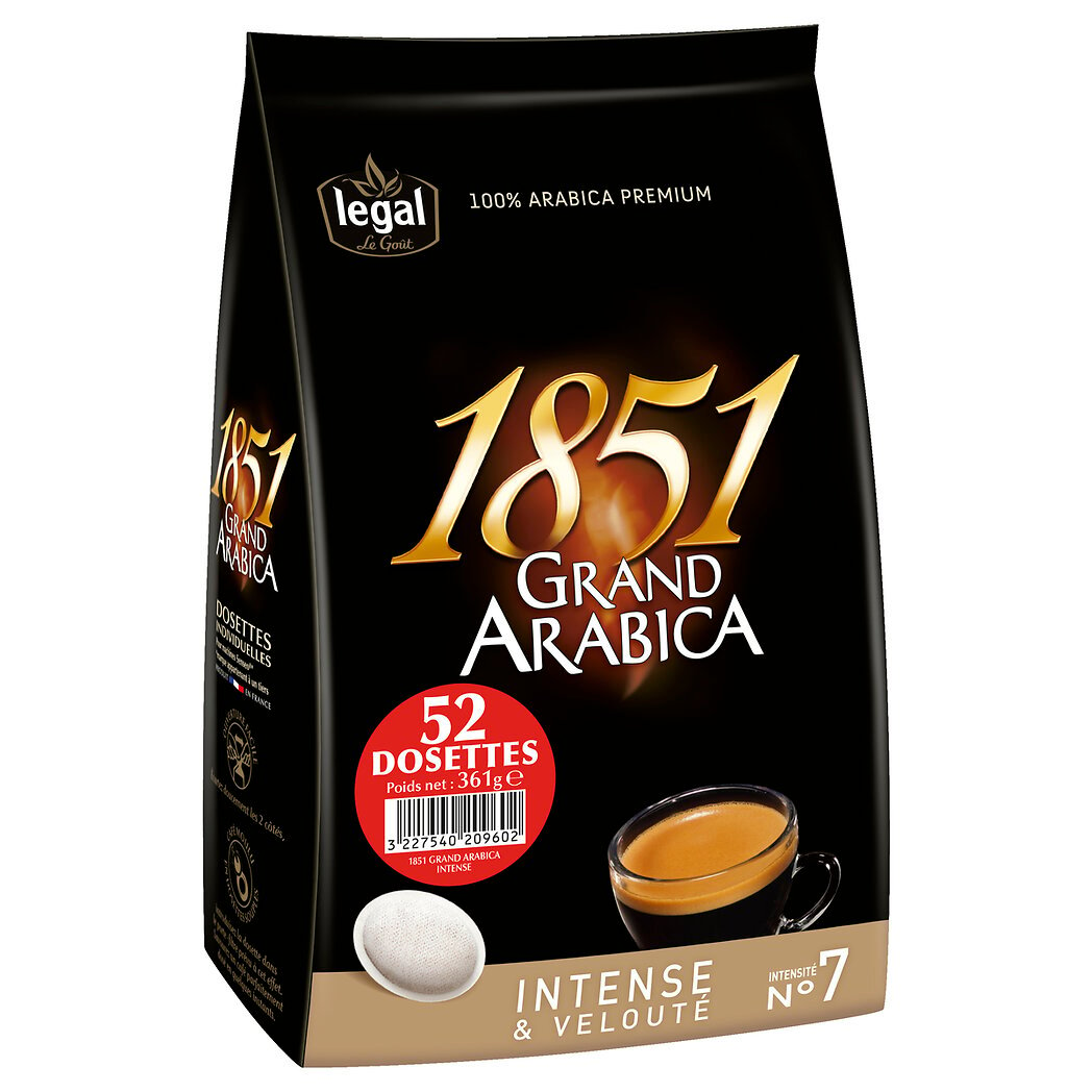 Legal Legal 1851 grand arabica intense le paquet de 52 dosettes