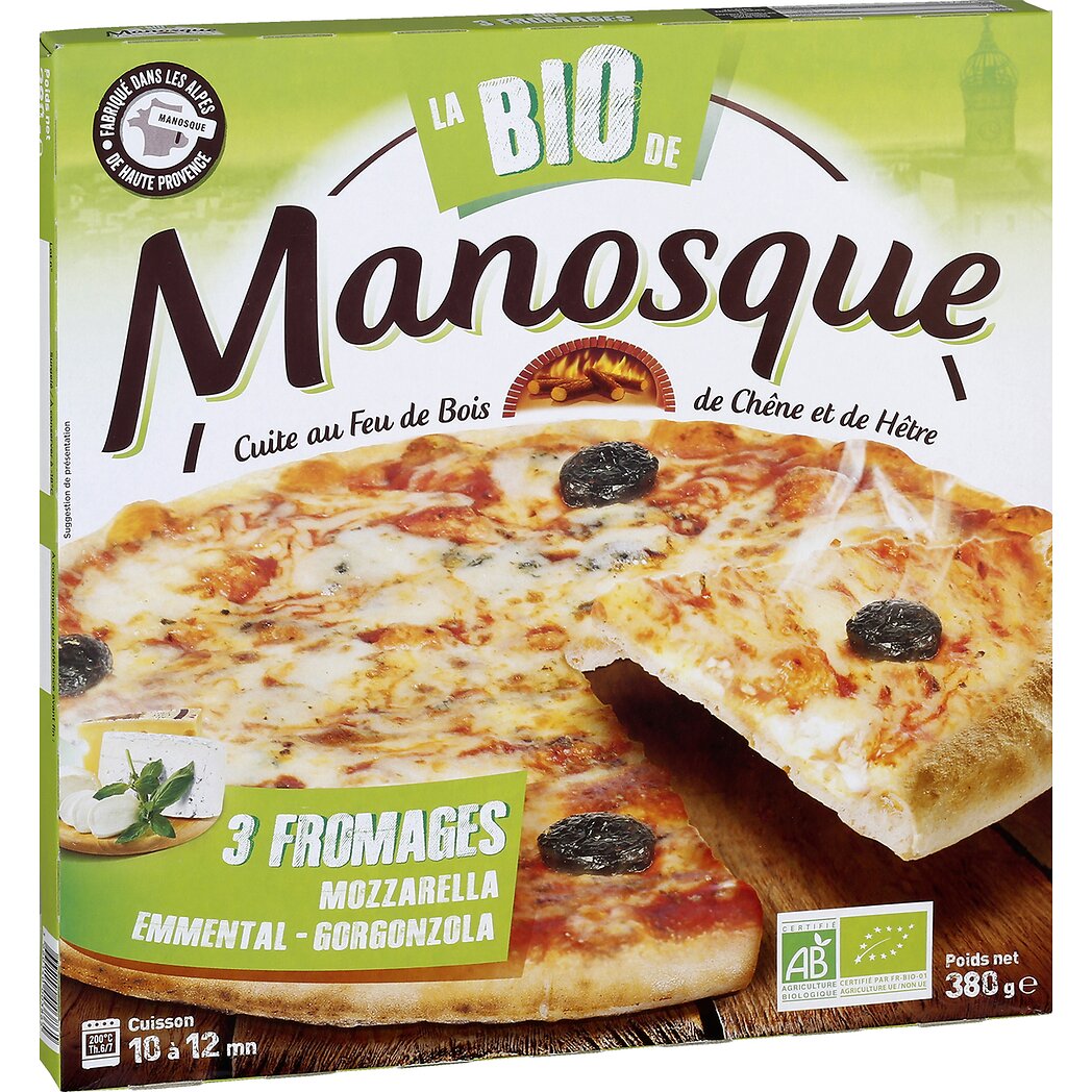 La Pizza de Manosque La Pizza de Manosque La Bio - Pizza 3 fromages la pizza de 380g