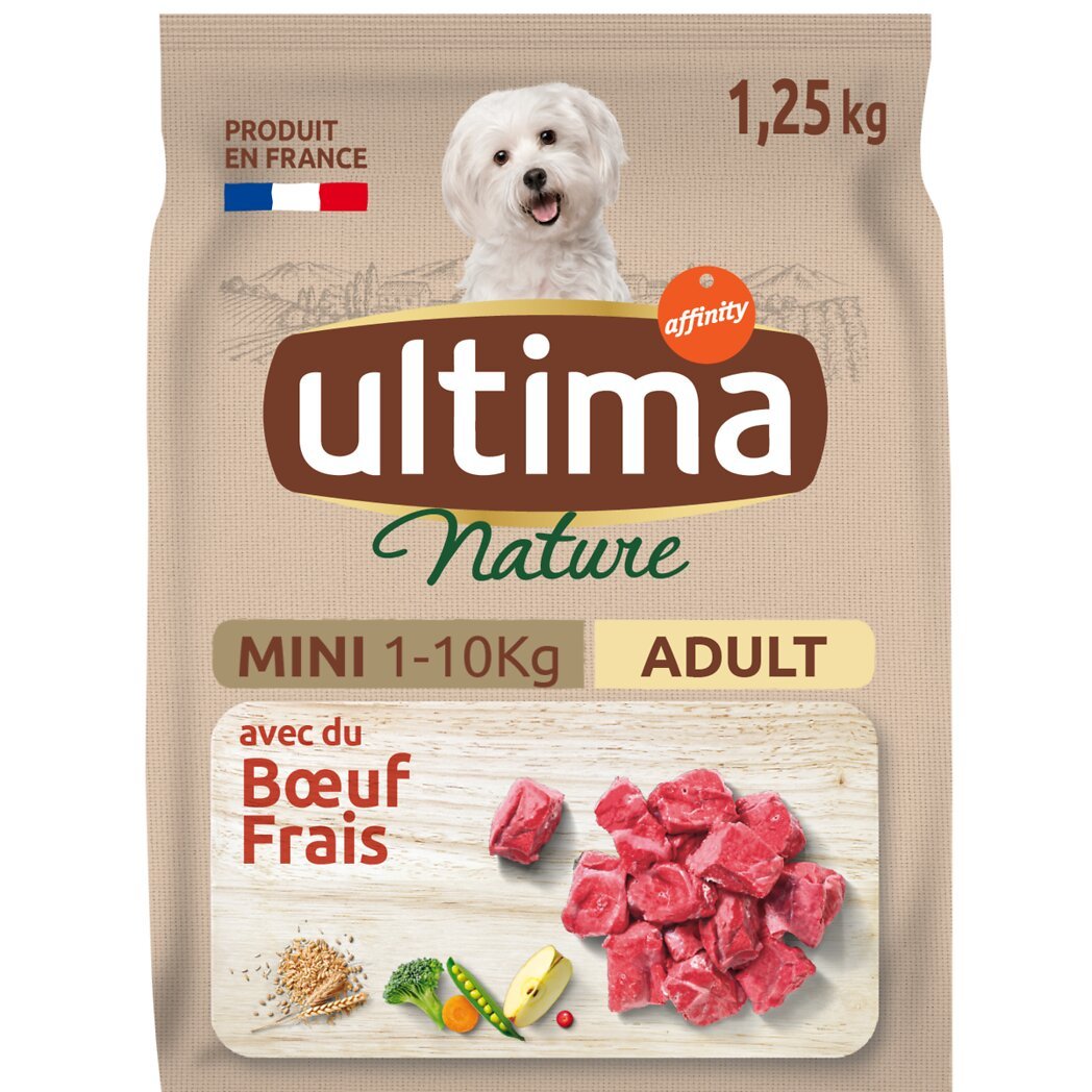 Ultima Ultima Nature - Croquettes avec du bœuf pour chien mini adulte le sac de 1,25kg