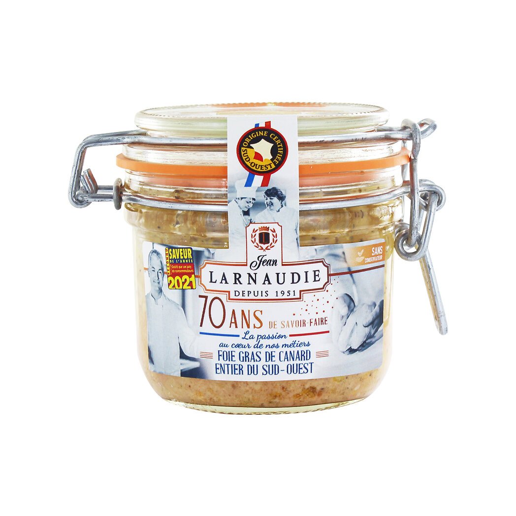 Jean Larnaudie Jean Larnaudie Foie gras de canard entier du Sud Ouest le bocal de 180g