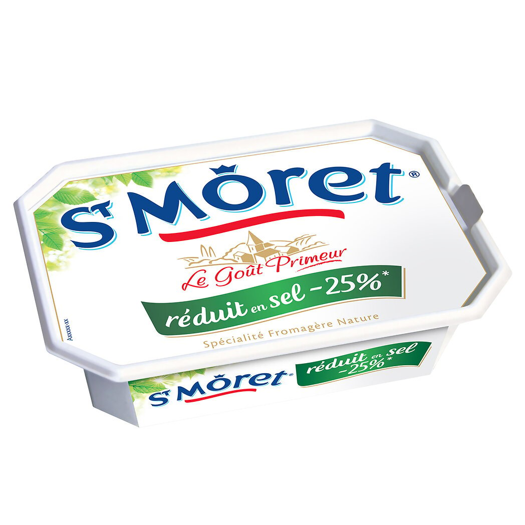 St Môret Saint Moret Spécialité fromagère à tartiner nature et réduite en sel la barquette de 150g