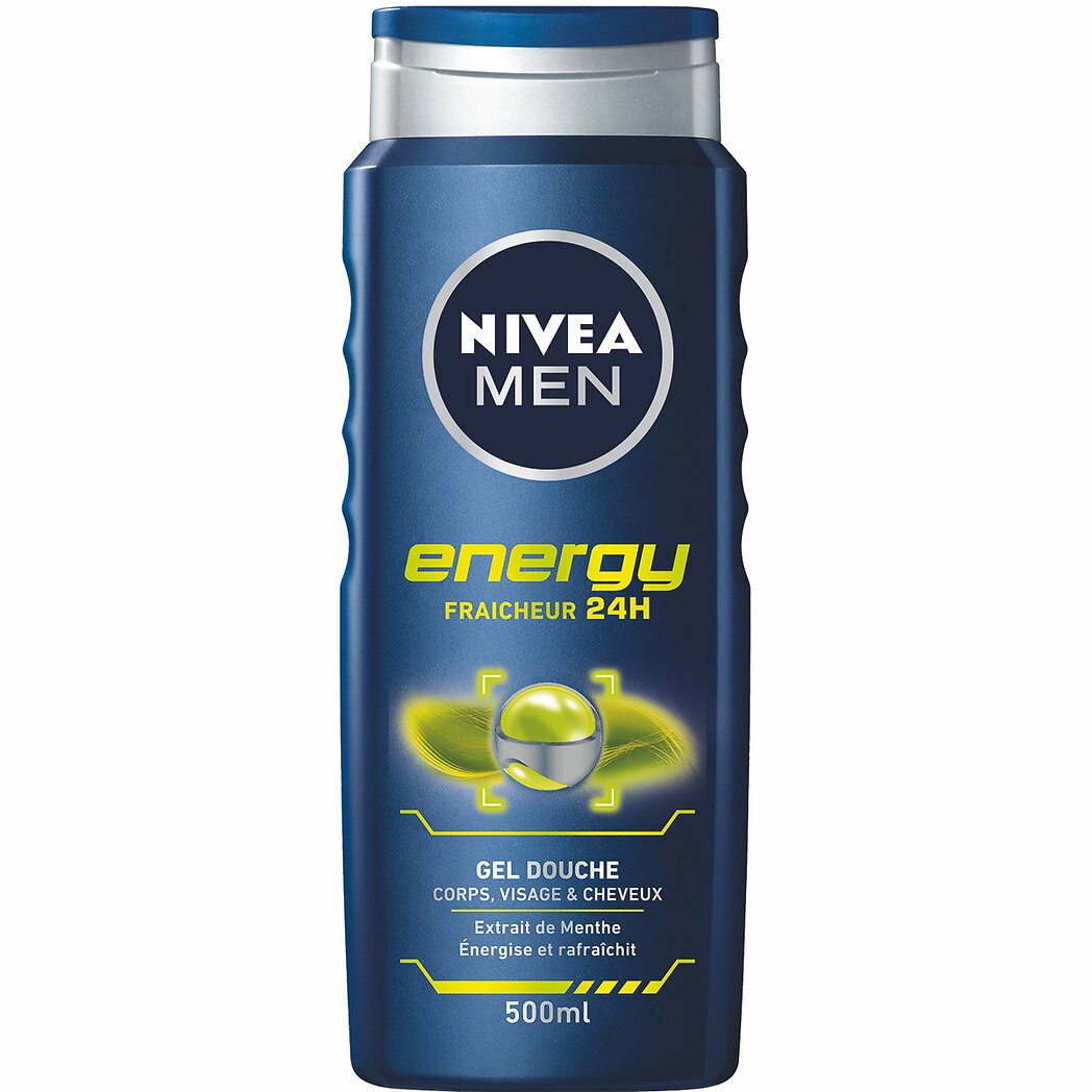 Nivea Nivea Men - Gel douche Energy corps visage et cheveux le flacon de 500ml
