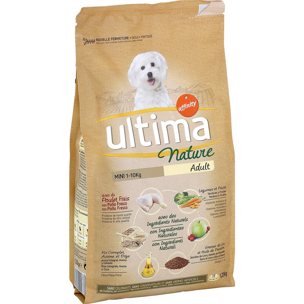 Ultima Ultima Nature - Croquettes poulet légumes céréales pour chien adulte le sac de 1,25kg