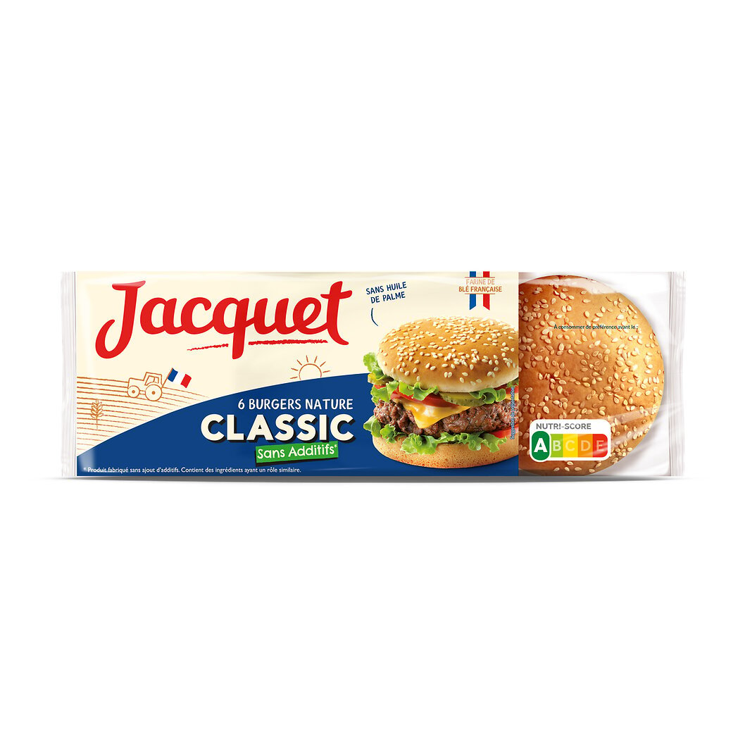 Jacquet Jacquet Classic Burger Nature sans additifs les sachet de 6 - 350g
