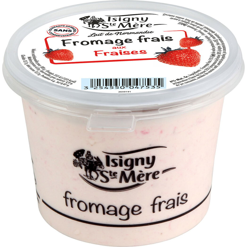 Isigny Sainte-Mère Isigny Ste Mère Fromage frais aux fraises le pot de 500 g