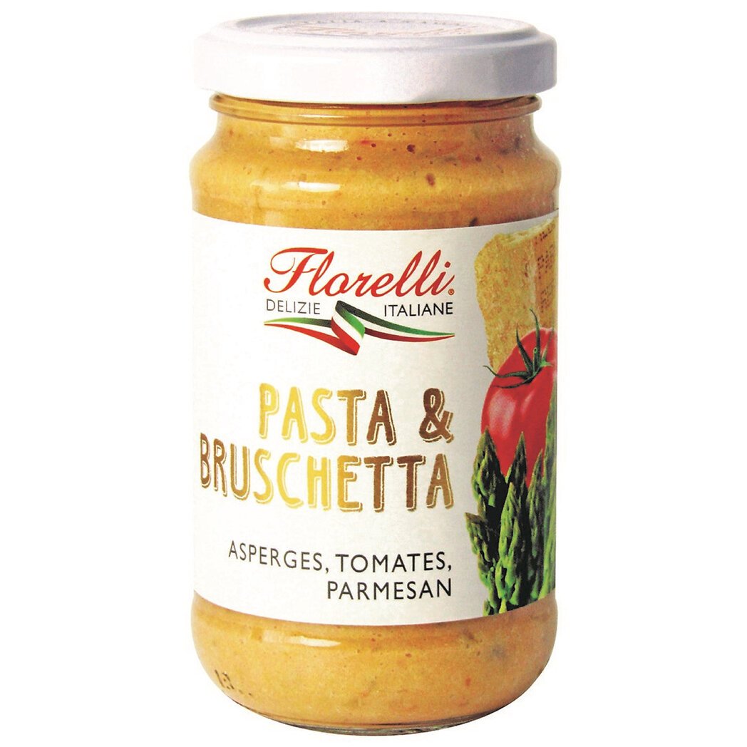 Florelli Sauce asperges tomates et parmesan pour pâtes et bruschetta Le bocal de 190g