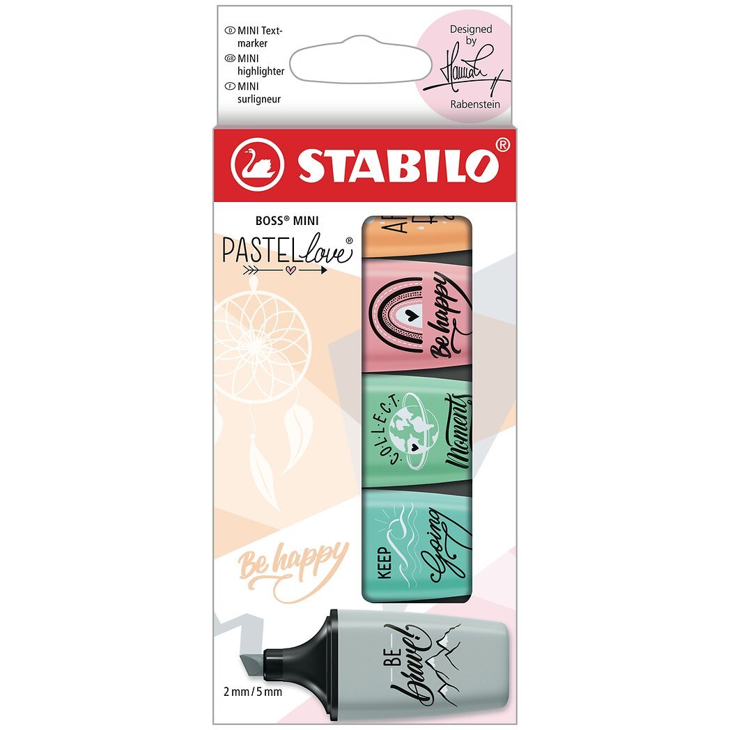 Stabilo Stabilo Boss - Mini surligneur pastellove 2.0 Le paquet de 5 surligneurs