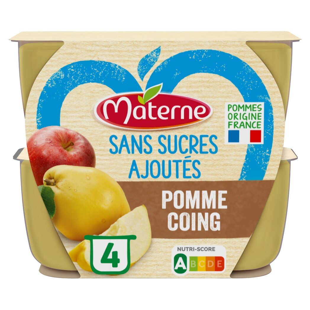 Materne Materne Compote pomme coing sans sucres ajoutés les 4 pots de 100g - 400g