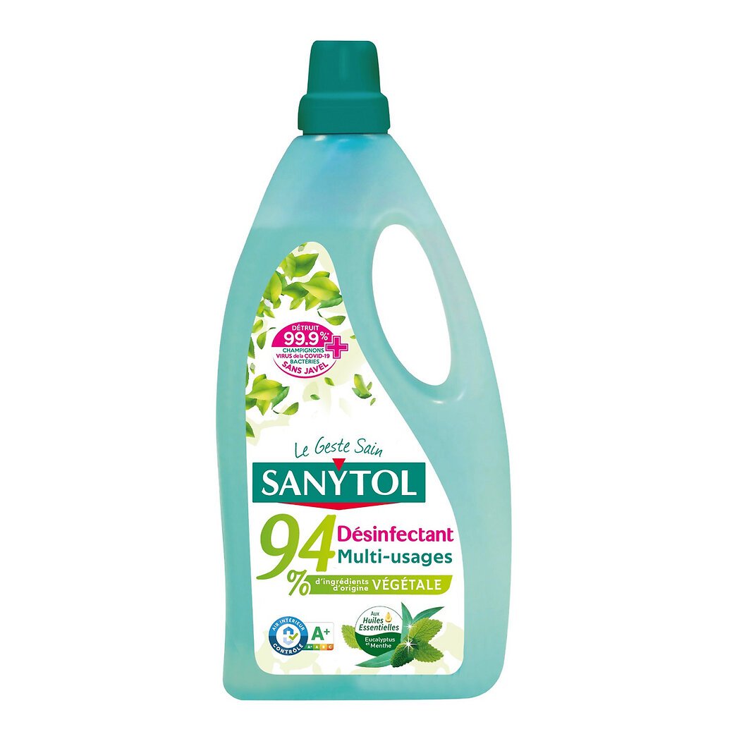 Sanytol Sanytol Nettoyant désinfectant multi-usages senteur eucalyptus et menthe Le bidon de 1l