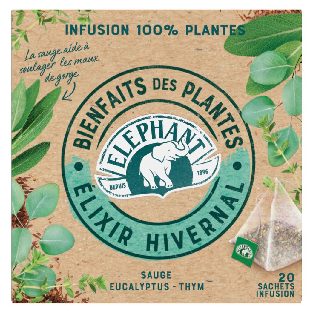 Infusion elixir hivernal sauge eucalyptus et thym Elephant