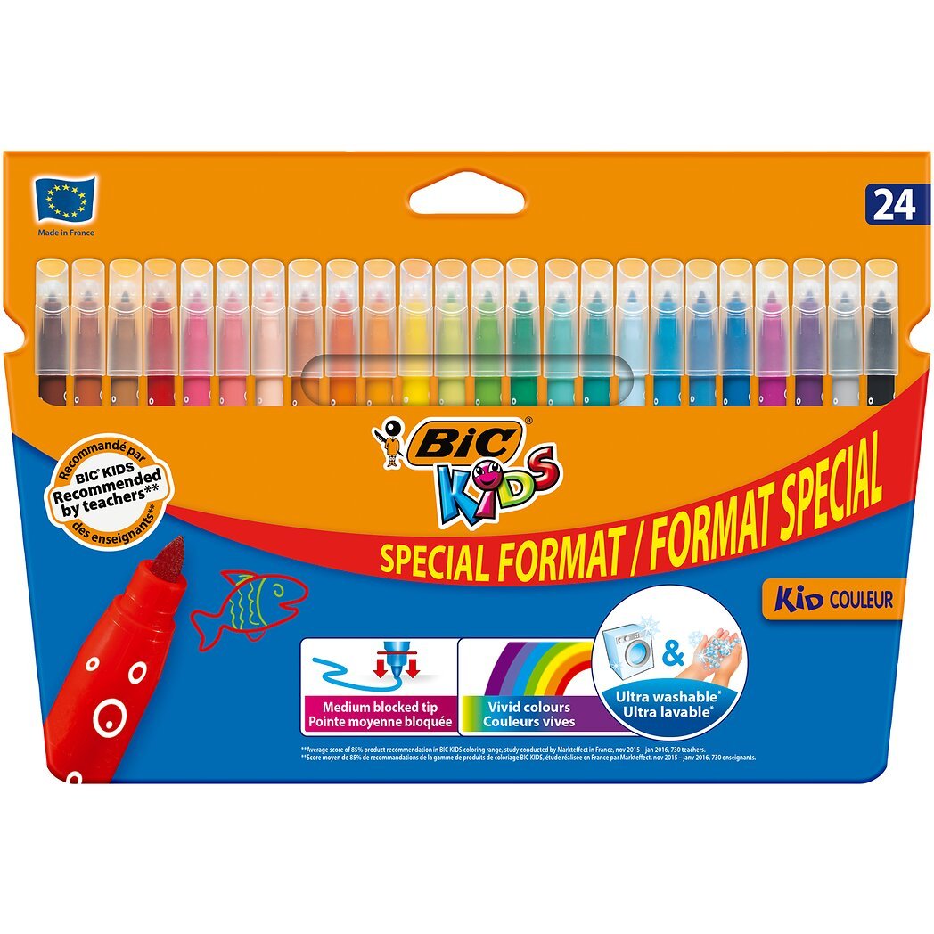 Bic Bic Kids - Feutres de coloriage couleur assorties La pochette de 24 feutres