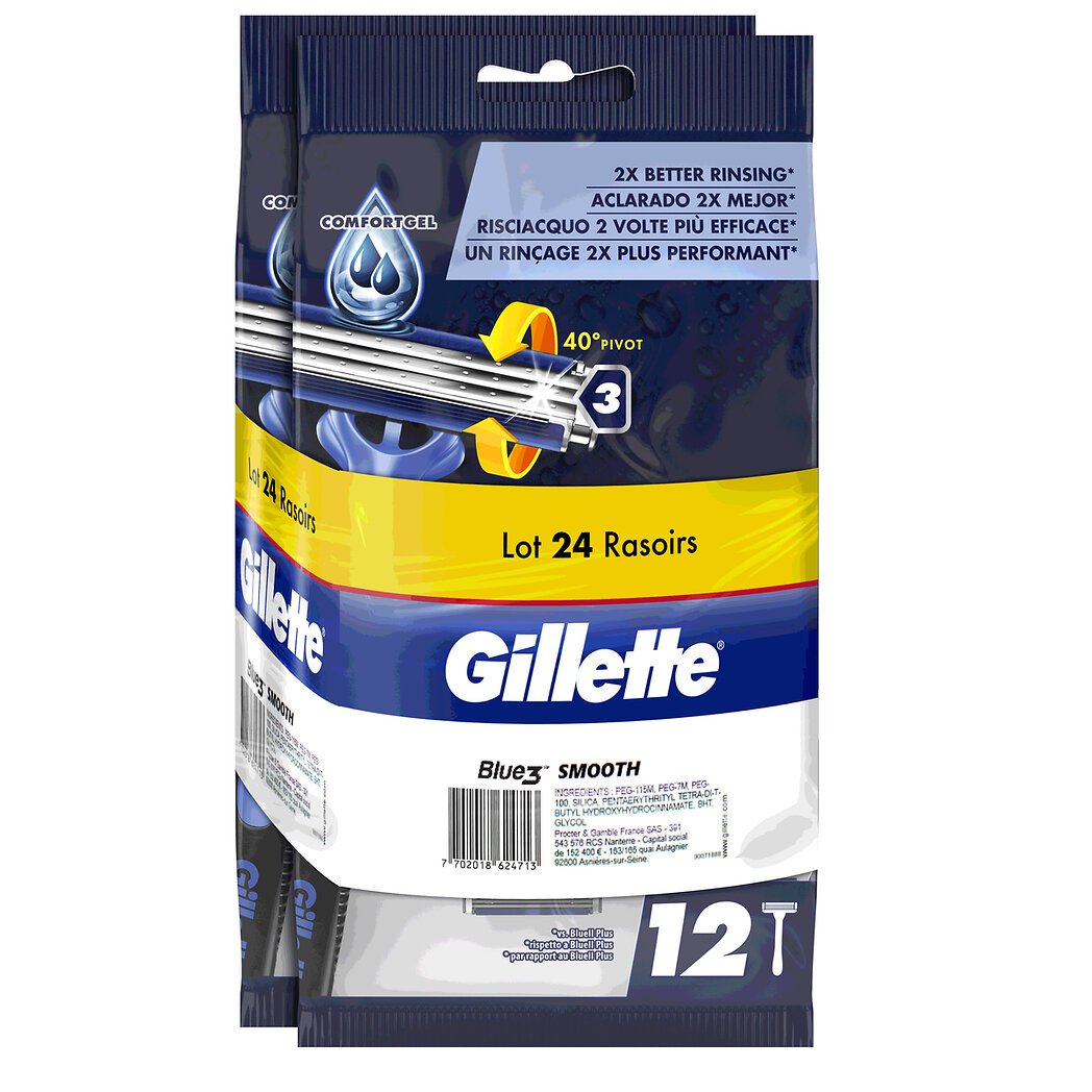 Gillette Gillette Rasoirs jetables 3 base les 2 paquets de 12 - 24