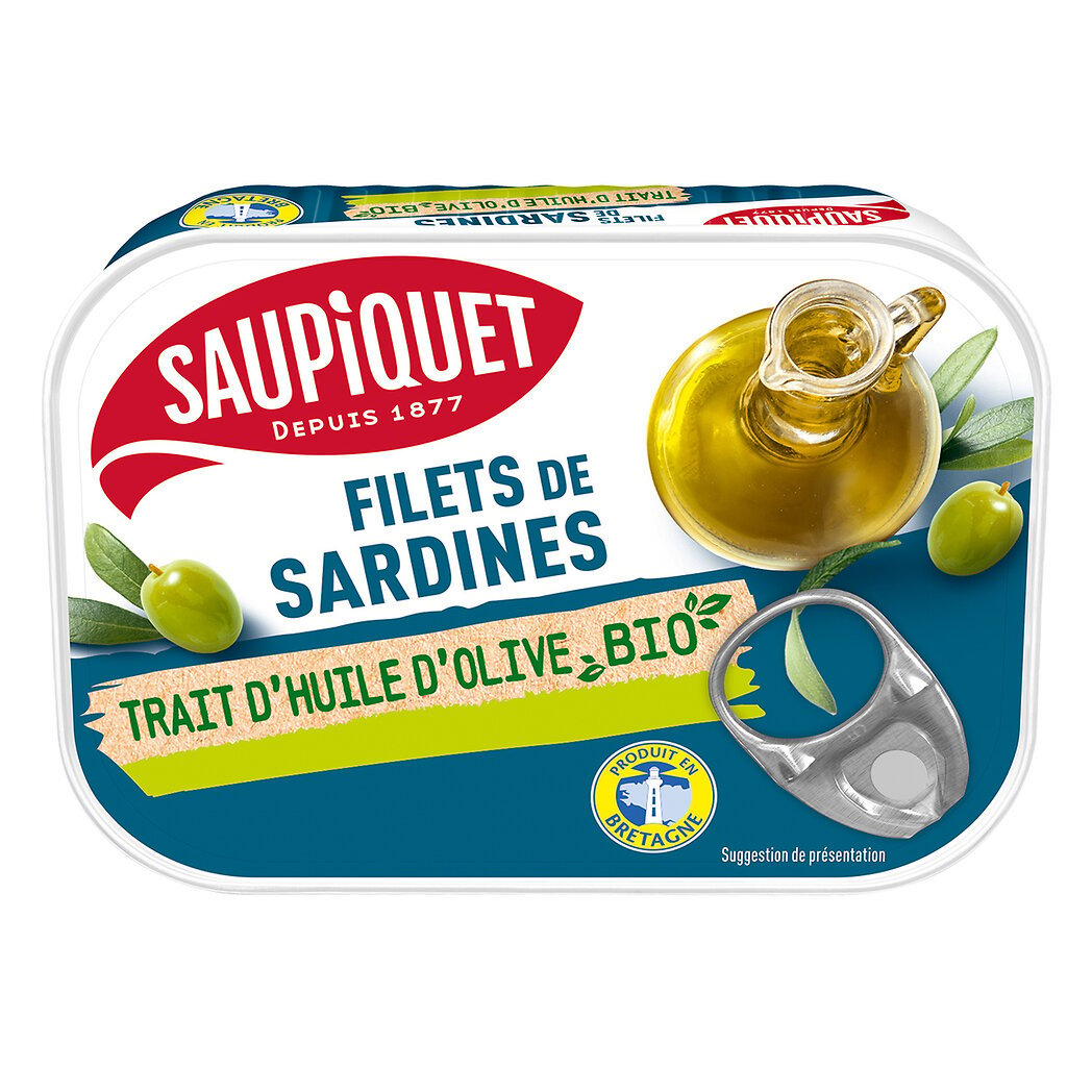 Saupiquet Saupiquet Filets de sardines à l'huile d'olive BIO la boite de 70g