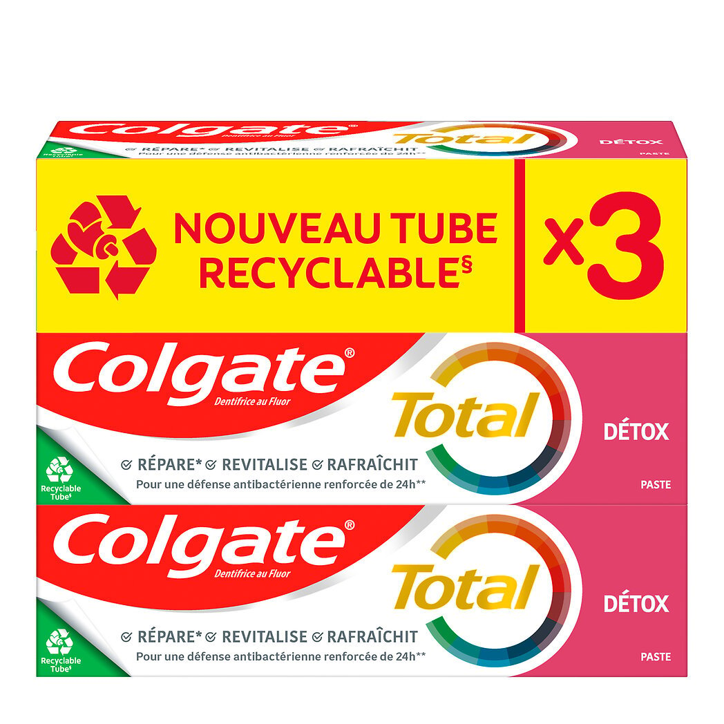 Colgate Colgate Total - Dentifrice Detox Le lot de 3 tubes de 75ml - 225ml