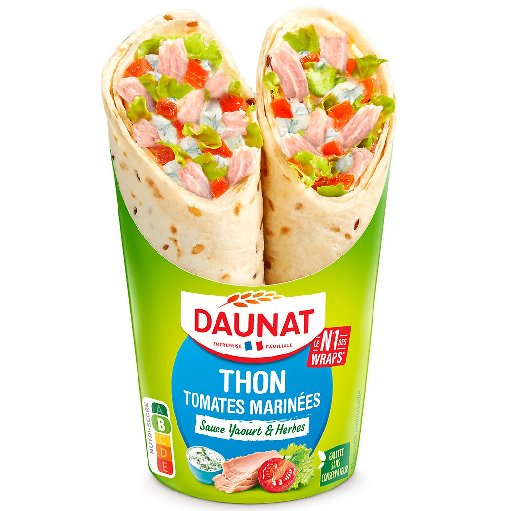 Daunat Wrap thon tomates marinées Les 2 wraps -190g
