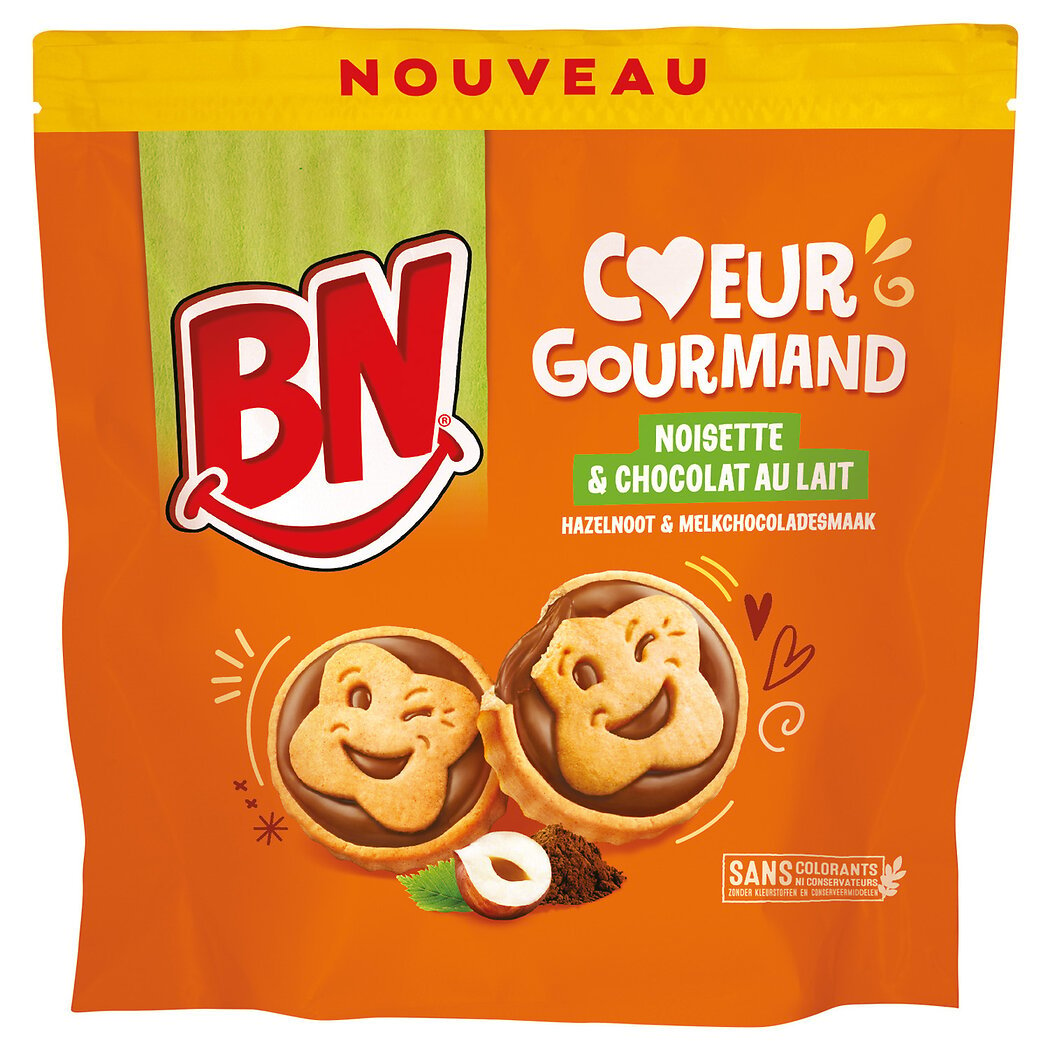 BN Cœur gourmand chocolat au lait noisette Le sachet de 228g