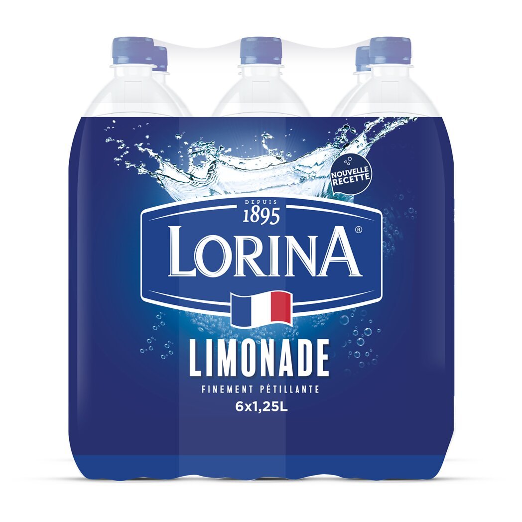 Lorina Limonade finement pétillante double zest Le lot de 6x1.25l - 7.5 l