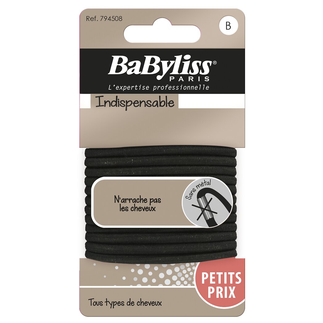 Lot De 275 élastiques à Cheveux Noirs - Type 5408 - Marque Gribouille Import - Multicouleur