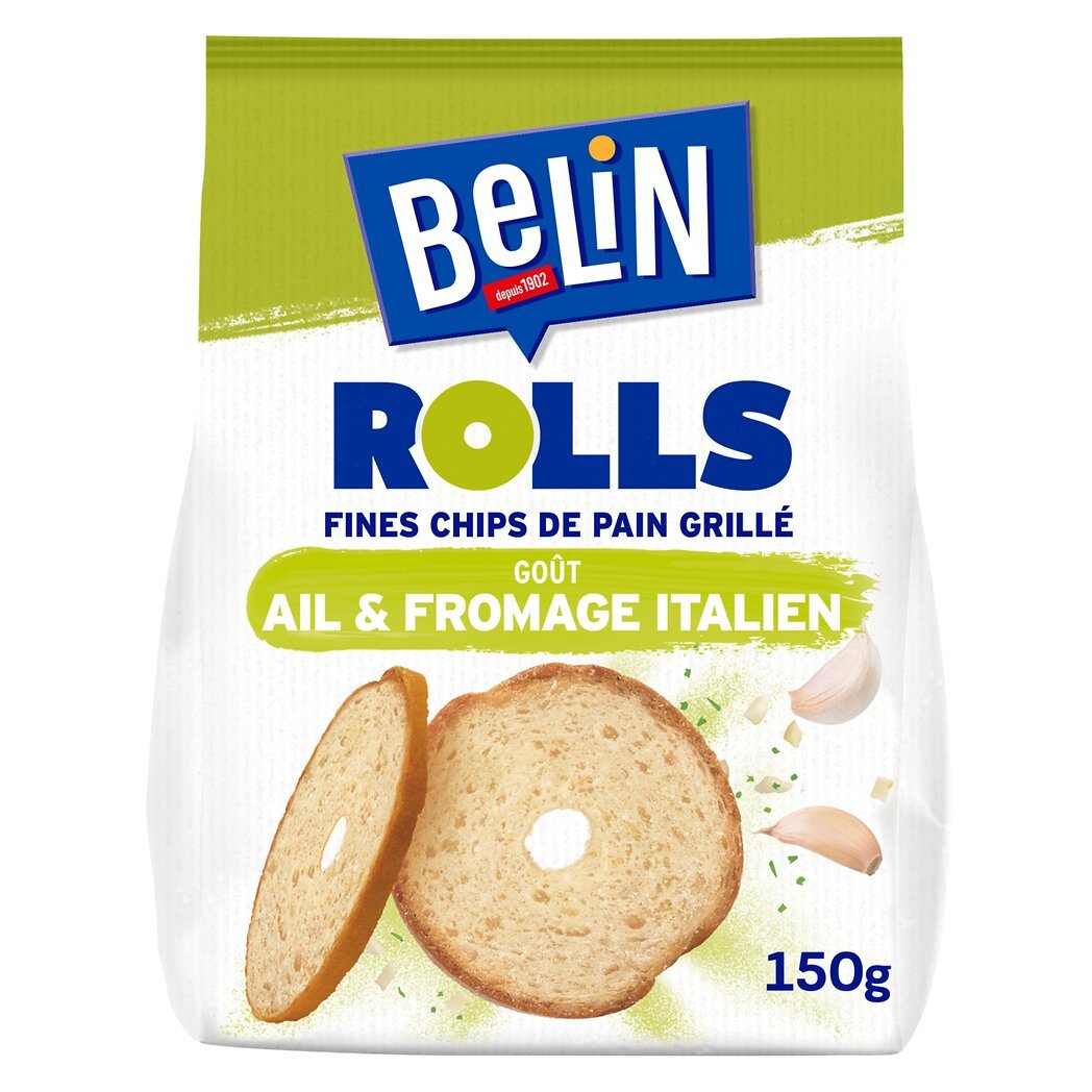 Belin Chips de pain grillé ail et fromage italien - Rolls Le sachet de 150g