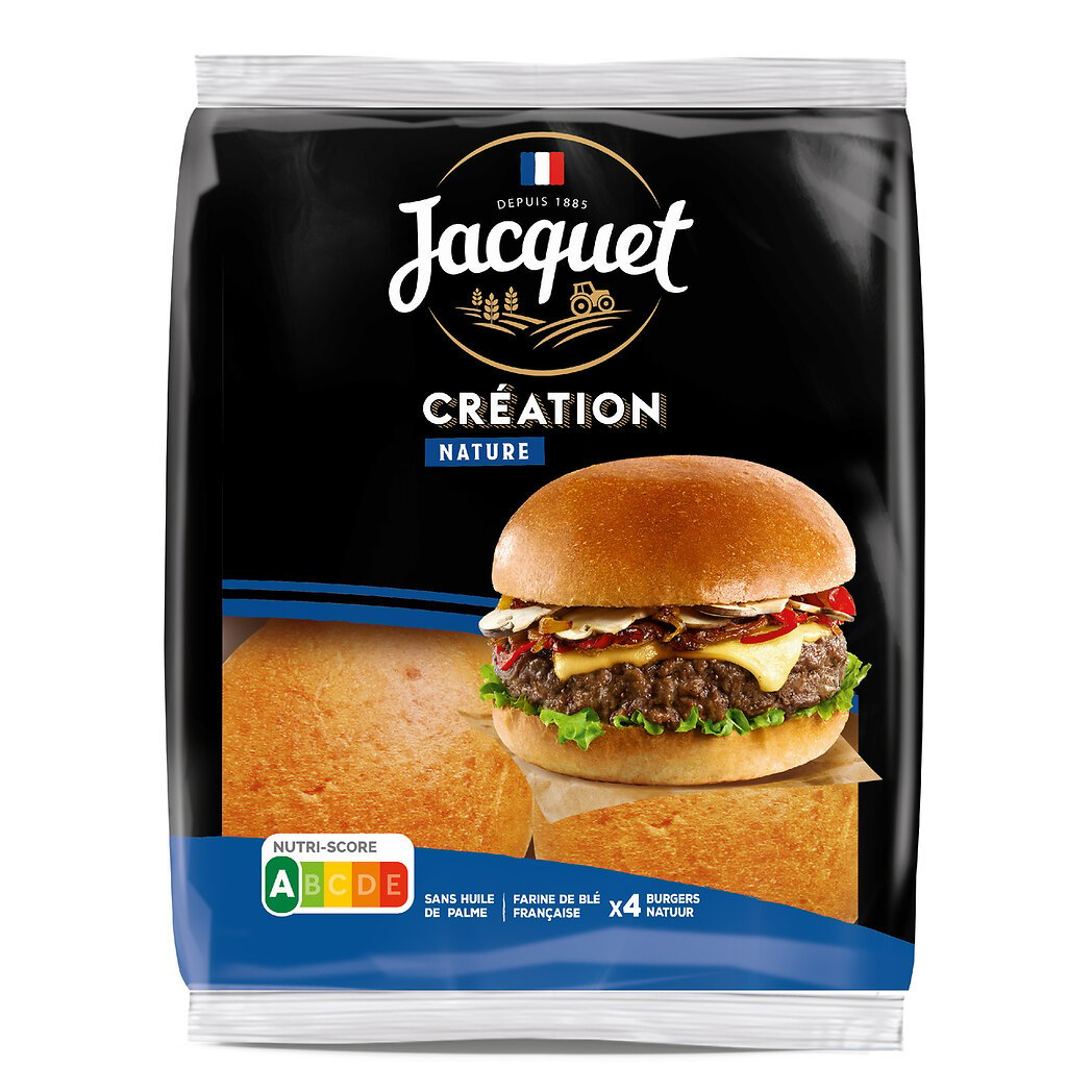 Jacquet Jacquet Pain burger création nature le paquet de 4 pains - 260g