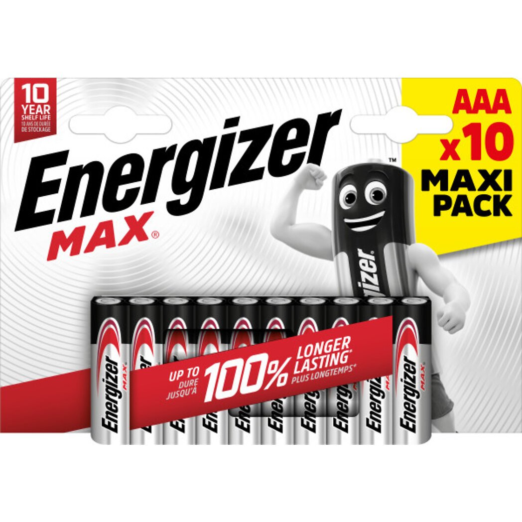 Energizer Max Pile Alcalines AAA/LR03 le pack de 10