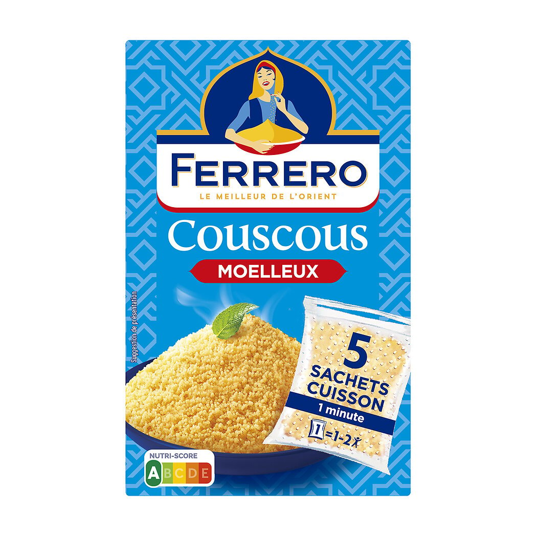 Ferrero Couscous moelleux sachet cuisson la boîte de 5 sachets de 100g - 500g