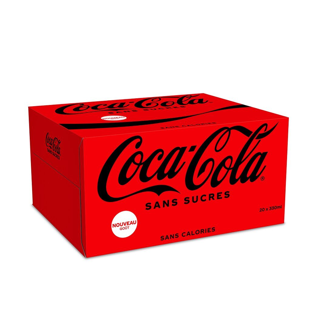 Coca Cola Zero - Soda au cola sans sucres Les 20 canettes de 330ml