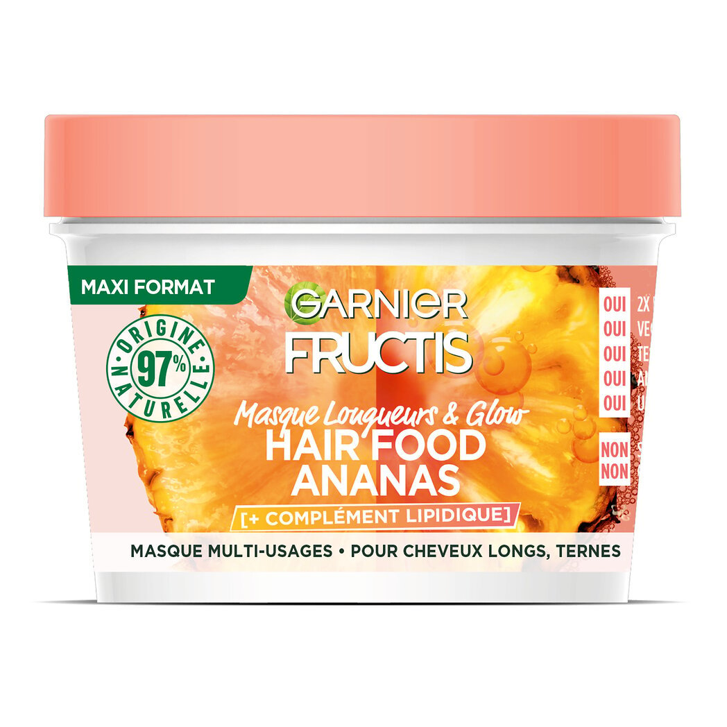 Garnier Garnier Fructis - Masque Cheveux Longs Hair Food 3 en 1 Ananas Le pot de 390mL
