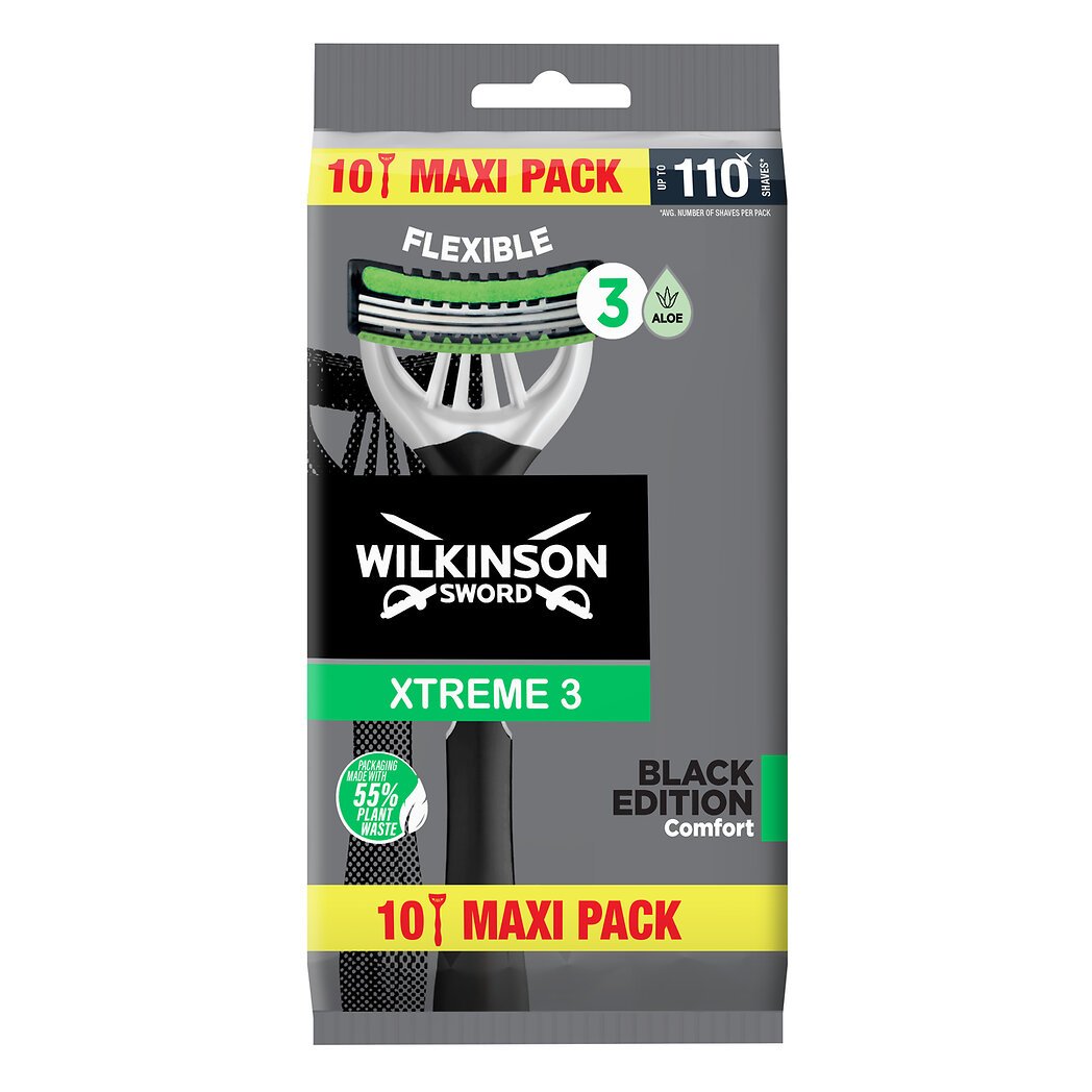 Wilkinson Xtreme 3 - Rasoirs homme Black Edition le lot de 10