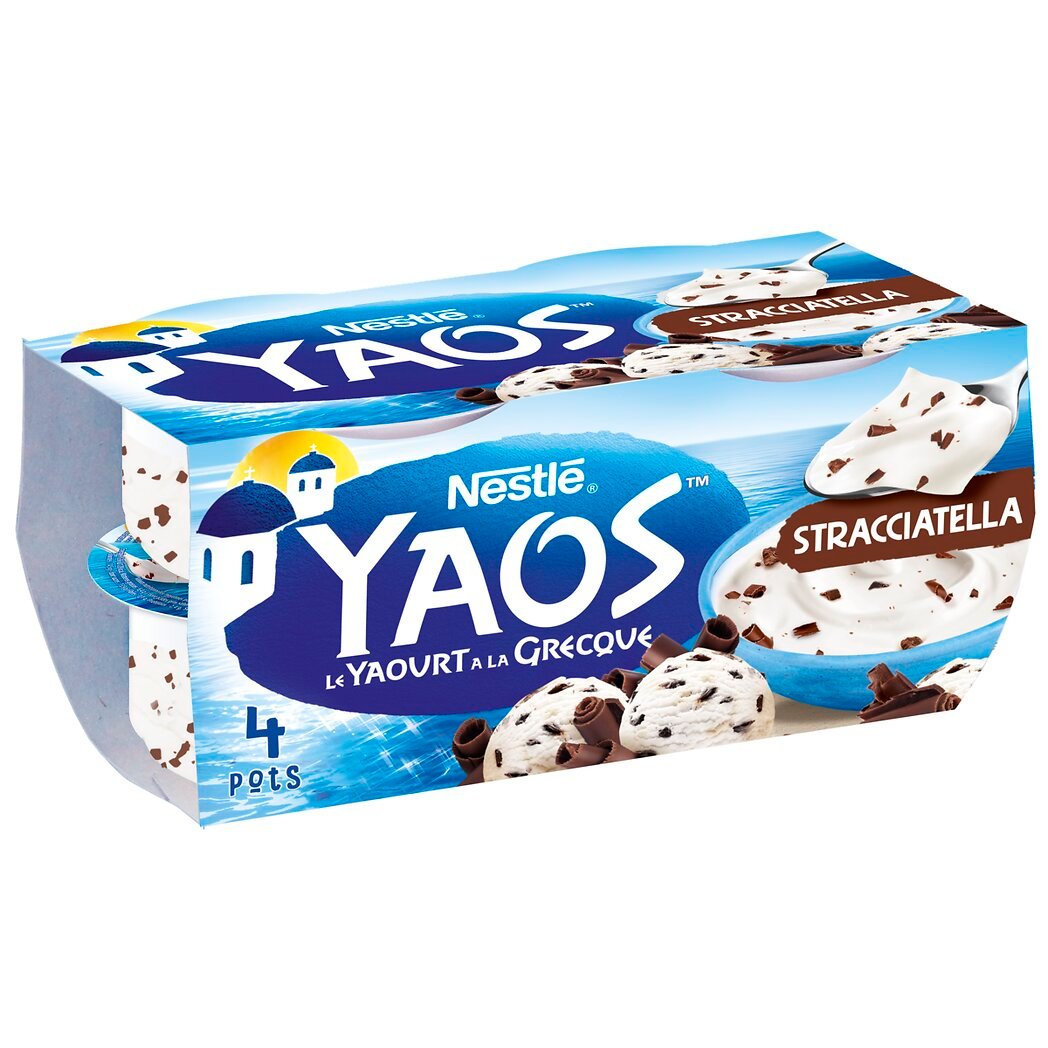 Nestlé Nestlé Yaos - Le Yaourt à la Grecque Stracciatella les 4 pot de 125 g