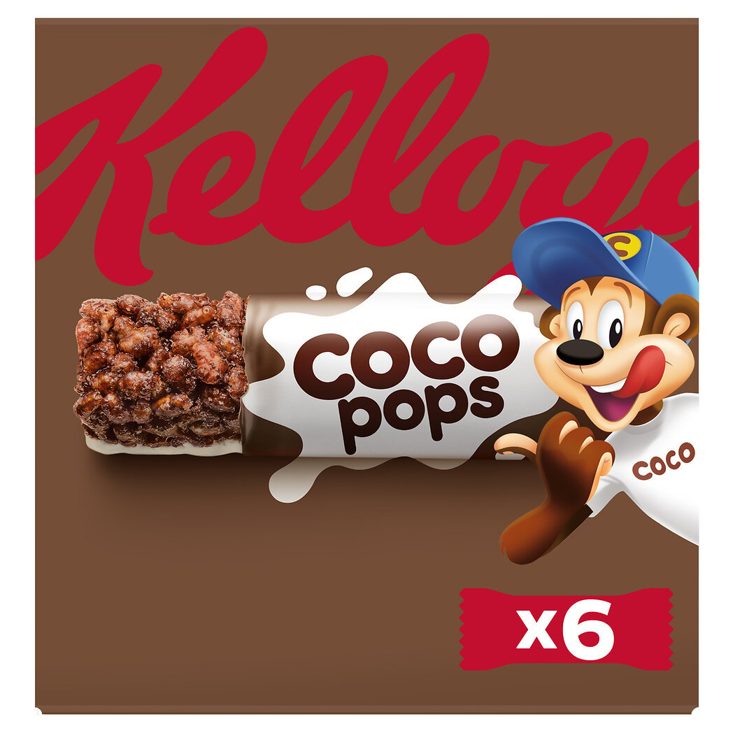 Kellogg's Kellogg's Coco Pops - Barre de céréales chocolat et lait les 6 barres de 20 g