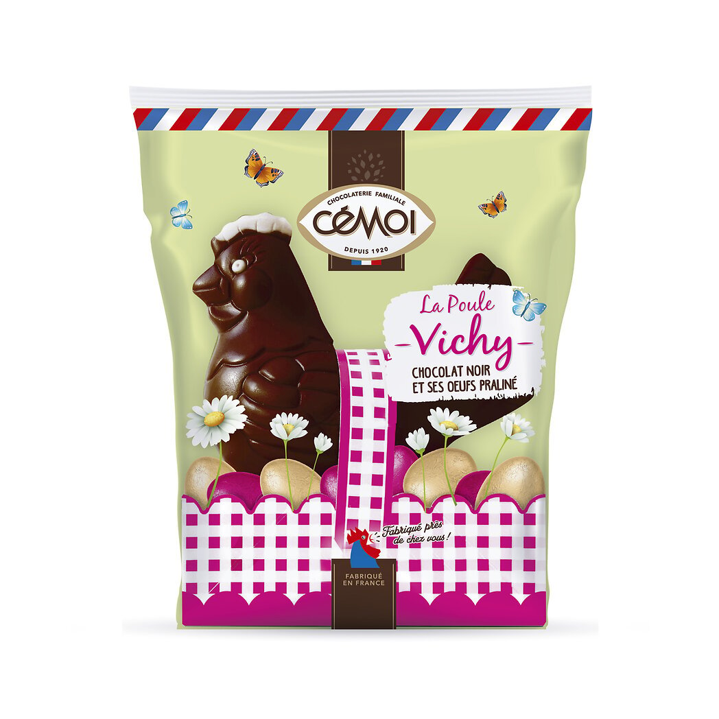 Cémoi Poule Vichy chocolat noir garni le sachet de 154g